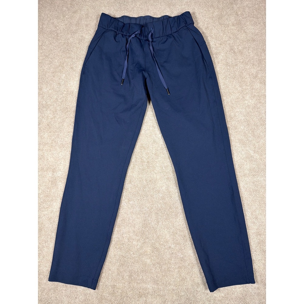 LULULEMON On The Fly Pants Size 6 True Navy Woven 26" Womens Athletic Yoga